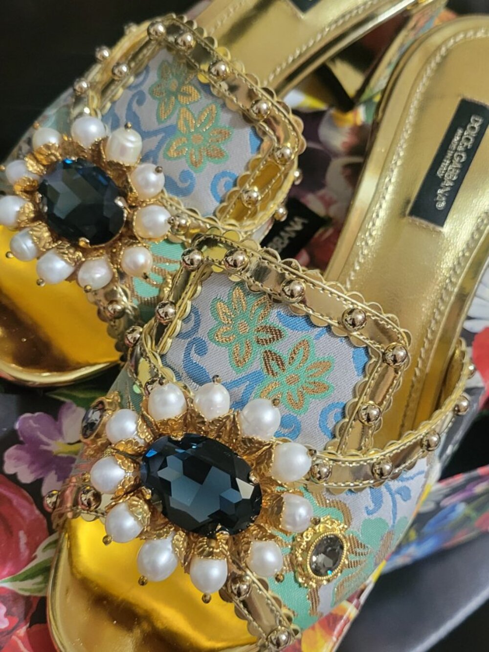 Dolce & Gabbana Slides: Gold - Picture 2 of 4